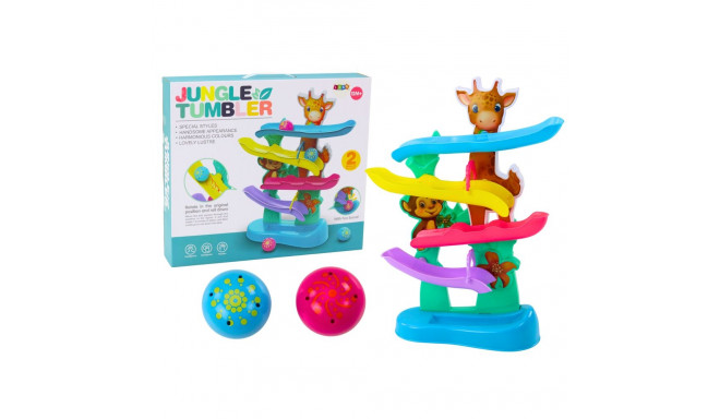 värviline helidega kuulide liumägi kaelkirjak ja ahv