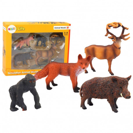 "metsloomade figuuride komplekt hirv metssiga rebane gorilla"