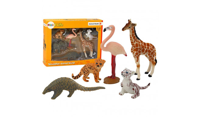 zestaw figuurid loomad kaelkirjak flamingo elevant tiiger