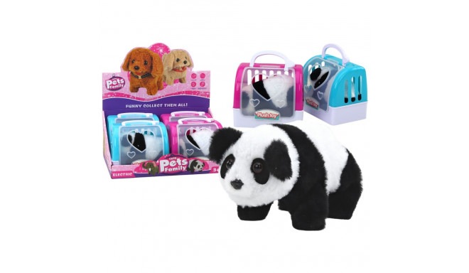 Panda Interaktywna Pluszowa W Transporterze Różowy Niebieski