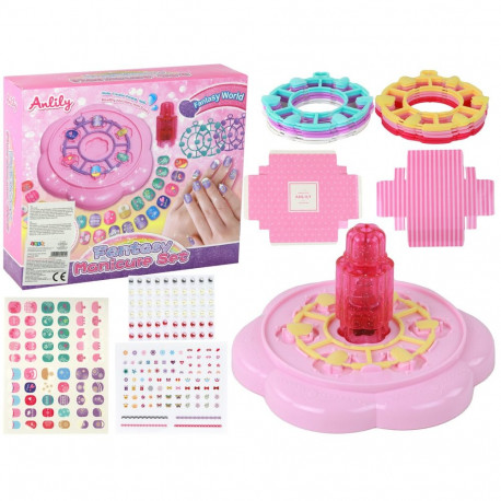 "roosa küünte komplekt tipid kleebised teemandid"