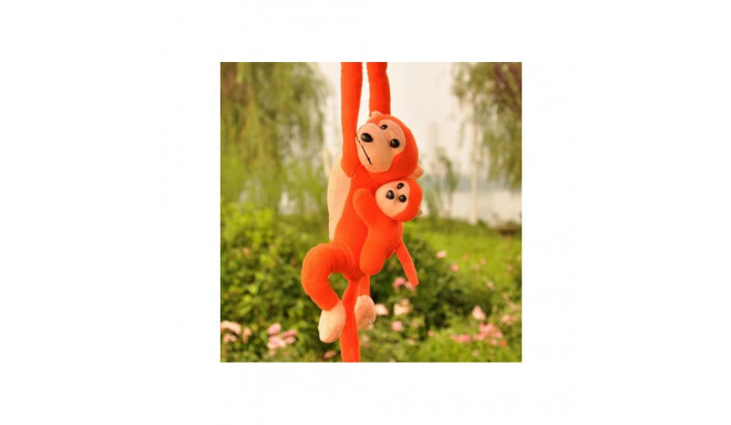 Maskotka Pluszowa Małpka z Dzieckiem Pomarańczowa 90 cm