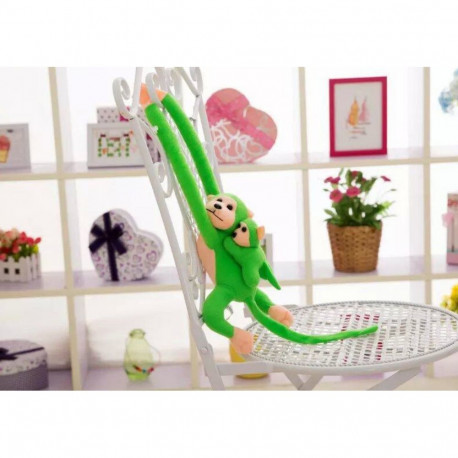 maskott roheline plüüsahv lapsega 70 cm