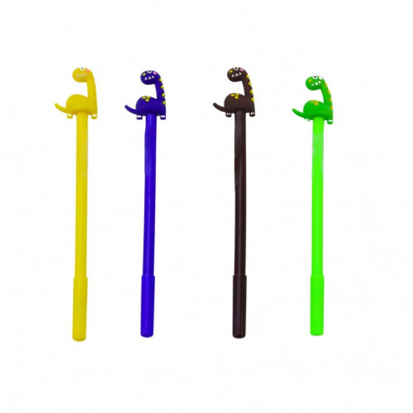 długopis dinosaurusega kork must südamik mix pruun kollane 0.5mm
