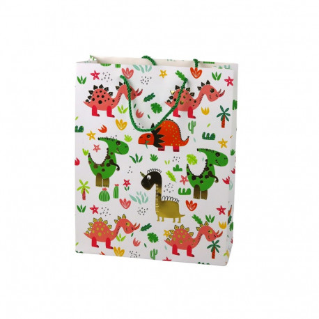 paberist kinkekott värvilised dinosaurused palmid 32 cm x 26 cm x 10 cm