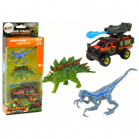 Dinozaury figurid komplekt auto rakett sinine