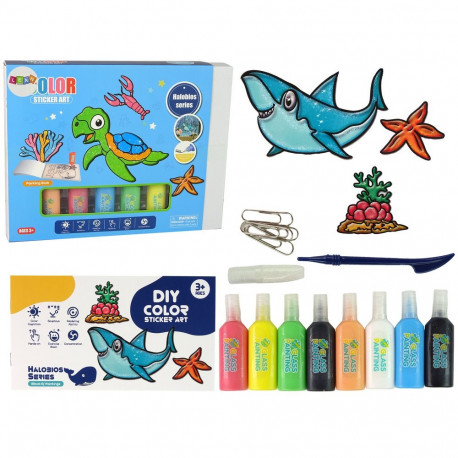 Naklejki Na Okno Meble Zwierzęta Morskie Żółw DIY 8 Kolorów Brokat