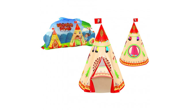 Namiot Tipi Dla Dzieci Styl Indiański Ogród Kremowy 160 cm x 105 cm