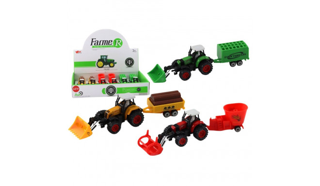 traktor koos haagisega ekskavaator buldooser masin kollane roheline punane