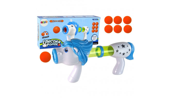 Pistolet Wyrzutnia na Miękkie Kulki Jednorożec Niebieski Różowy
