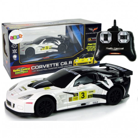 auto sportlik võidusõidu R/C 1:24 Corvette C6.R valge 2.4 G tuled