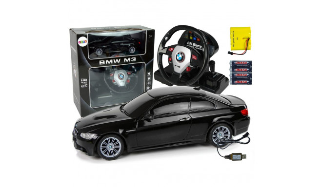 Auto Zdalnie Sterowane BMW M3 Czarny Pilot Kierownica 1:18 Dźwięk Światła