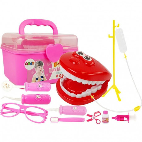 väike hambaarstitarvikute komplekt kohvris roosa