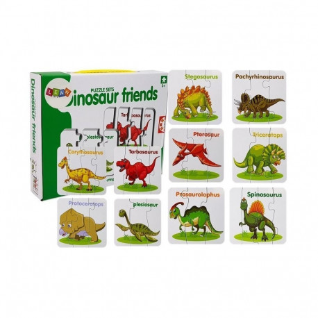 Puzzle Edukacyjne Dinozaury Angielski 10 Połączeń