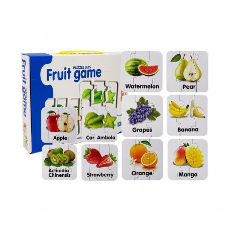 Puzzle Edukacyjne Układanka Owoce 10 Połączeń Nauka Angielskiego
