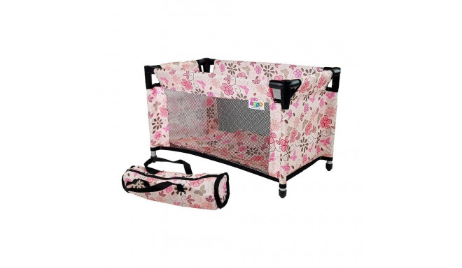 Łóżeczko Łóżko dla Lalek Alice Różowe w Kwiaty