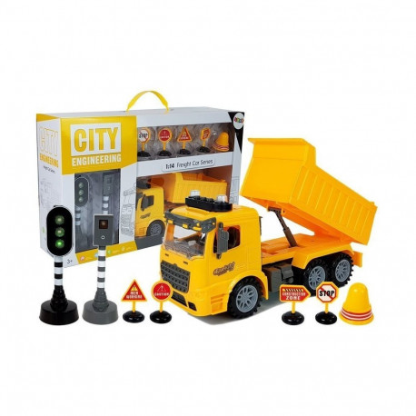 Zestaw Wywrotka 1:14 liiklusmärgid tuled kiiruskaamera kollane