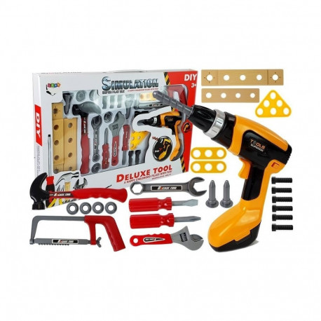 Zestaw Narzędzi dla Majsterkowicza 29 Elementów Wiertarka Młotek Piła