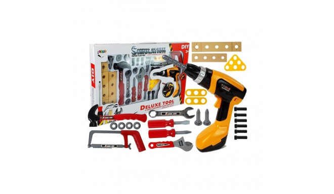 Zestaw Narzędzi dla Majsterkowicza 29 Elementów Wiertarka Młotek Piła