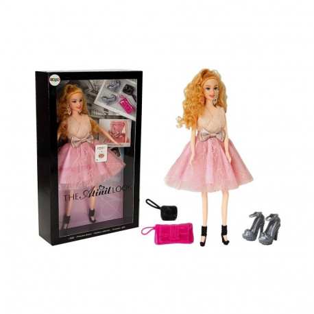 Nukk modell 28 cm, käekott ja kontsakingad, blond