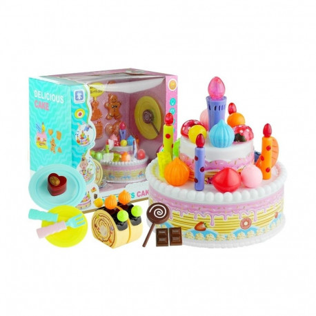 Serwis Urodzinowy Tort Ciasteczka Świeczki Lody