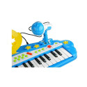 Duży Keyboard 37 Klawiszy MP3 + Mikrofon Niebieski