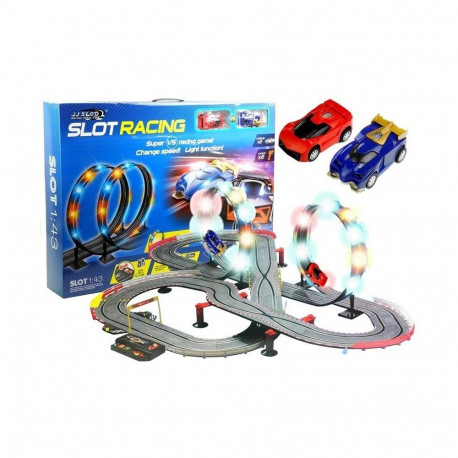 Tor Wyścigowy 2 Autka Slot Cars 1:43 Pętla Lampki