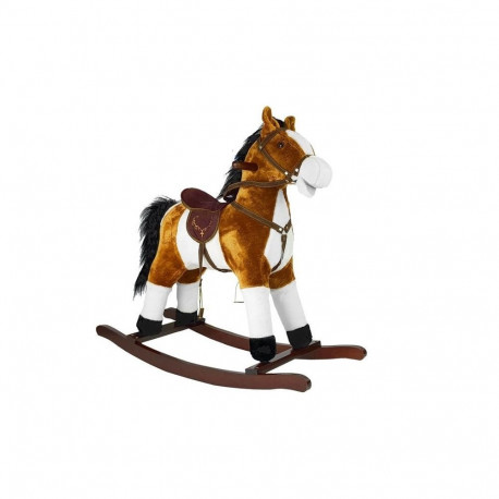 Koń Na Biegunach liikuva suuga ja sabaga helidega helepruun kiikhobune 74 cm