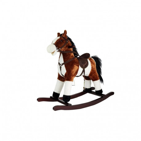 Koń Na Biegunach tumebruun 74 cm liikuva suuga ja sabaga helidega kiikhobune