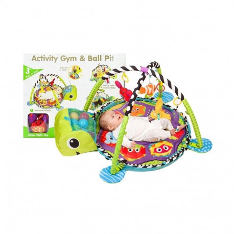 mängumatt väikelapsele kilpkonn 3in1 bassein pallid