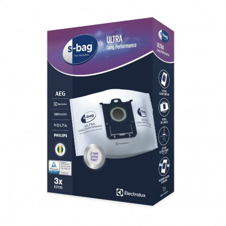 Electrolux tolmuimeja kotid E210S s-bag Ultra Long Performance 3tk 7319599031474, valge