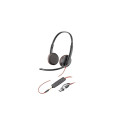 POLY Blackwire 3225 Stereo Wired Headset USB-C, 3.5mm jack, +USB-C/A Adapter (Bulk)