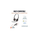 POLY Blackwire 3225 Stereo Wired Headset USB-C, 3.5mm jack, +USB-C/A Adapter (Bulk)