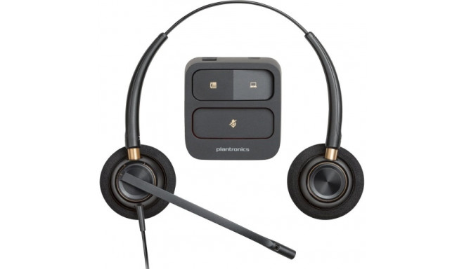 POLY EncorePro HW520 Binaural Wired Headset, USB-A, Black
