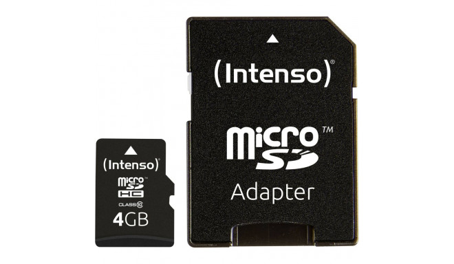 Intenso microSDHC 4GB C10 adapteriga