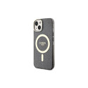 Guess Glitter Gold MagSafe case for iPhone 14 - black