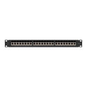 PATCH PANEL 24 PORT 1U 19" CAT.7 FTP WITH CABLE ORGANIZER SHIELDED BLACK LANBERG