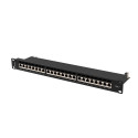 PATCH PANEL 24 PORT 1U 19" CAT.7 FTP WITH CABLE ORGANIZER SHIELDED BLACK LANBERG