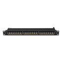 PATCH PANEL 24 PORT 1U 19" CAT.7 FTP WITH CABLE ORGANIZER SHIELDED BLACK LANBERG