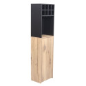 Bar shelf with table HANNES 44x122(30)xH170cm, rustic melamine