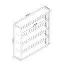 Riiul LESTER 48x10xH47,5cm, hele melamiin