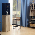 Bar shelf with table HANNES 44x122(30)xH170cm, rustic melamine
