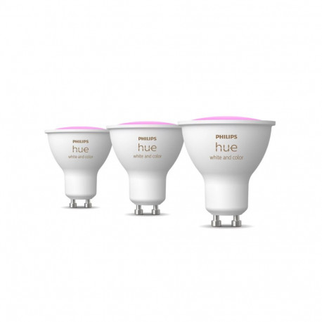 Philips Hue LED smart bulb, BT, White and color ambiance, GU10, 4.2 W, 3-pack
