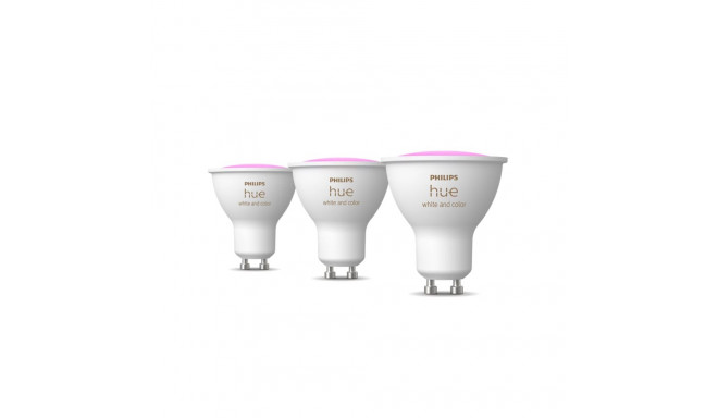 Philips Hue LED nutikas pirn, BT, valge ja värviline meeleoluvalgustus, GU10, 4,2 W, 3-pakk