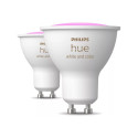 Philips Hue LED smart bulb, BT, White and color ambiance, GU10, 4.2 W, 2-pack