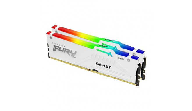 Kingston FURY Beast valge DDR5 RGB 6400 MHz CL32 32 GB mälumoodulite komplekt