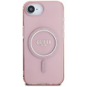 Case Guess IML Glitter Circle MagSafe for iPhone 16e pink