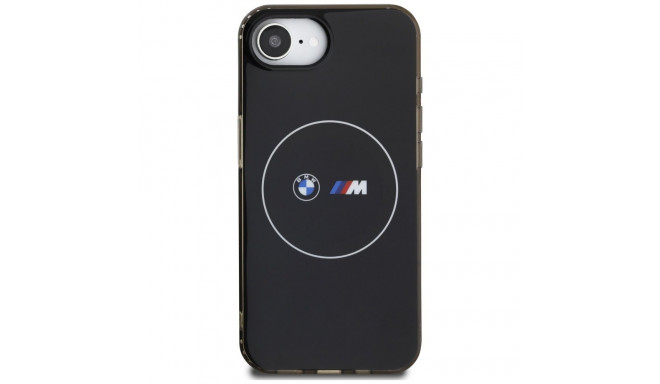 Case BMW IML metallist valge ring MagSafe iPhone 16e must