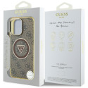 Case Guess IML Metal Glitter 4G Circle Triangle MagSafe for Phone 16 Pro brown