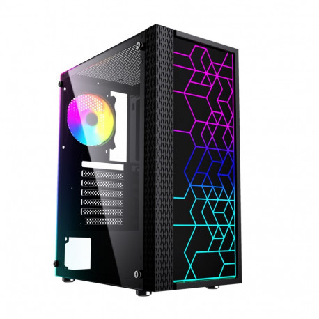 Gembird Fornax 2500 ARGB Gaming ATX computer case, Midi Tower, backlight,  Black